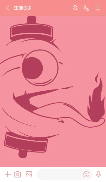 [LINE着せ替え] kabemon-提灯おばけ キューピッドピンクの画像2