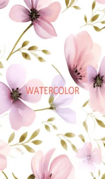 WATERCOLOR-PINK PURPLE FLOWER 4の着せ替えメイン画像
