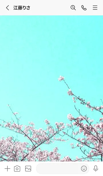 [LINE着せ替え] 幸せ桜と青空の着せかえ/ブルーグレイの画像2
