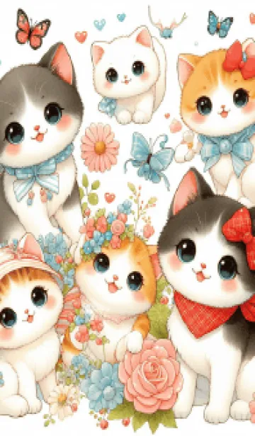 [LINE着せ替え] 蝶々結びと猫の物語の画像1