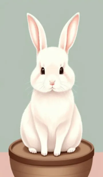[LINE着せ替え] ふわふわのうさぎ tnHHEの画像1