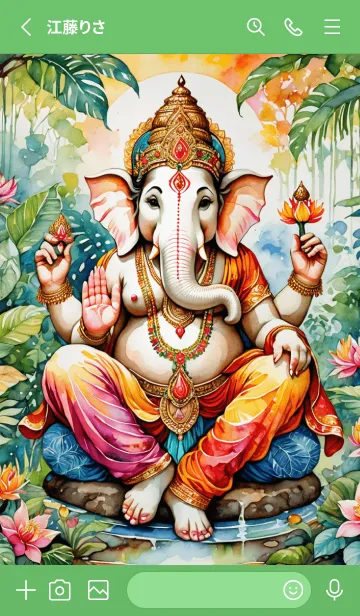 [LINE着せ替え] Ganesha Wealth & Wealth  Water Color(JP)の画像2