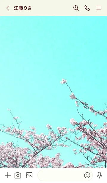 [LINE着せ替え] 幸せ桜と青空の着せかえ/リーフグリーンの画像2