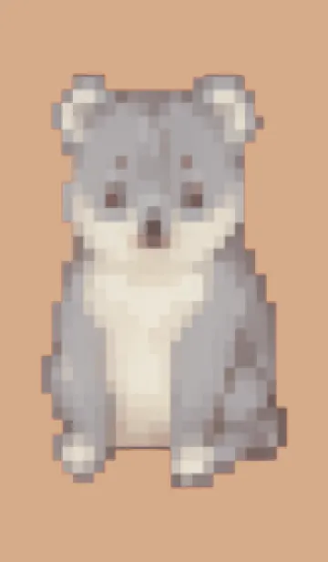 [LINE着せ替え] コアラのドット絵のきせかえ Beige 02の画像1