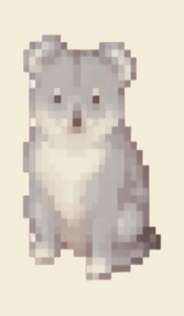 [LINE着せ替え] コアラのドット絵のきせかえ Beige 03の画像1