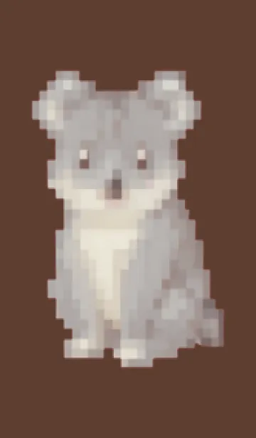 [LINE着せ替え] コアラのドット絵のきせかえ Brown 01の画像1