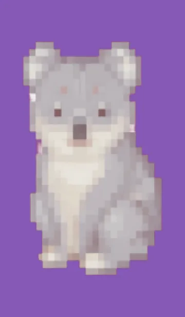 [LINE着せ替え] コアラのドット絵のきせかえ Purple 01の画像1