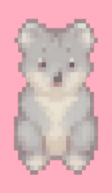 [LINE着せ替え] コアラのドット絵のきせかえ Pink 04の画像1