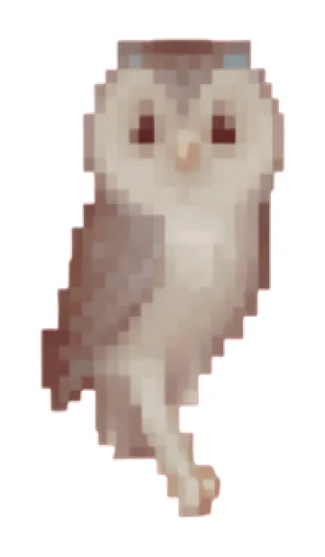 [LINE着せ替え] フクロウのドット絵のきせかえ BW 03の画像1