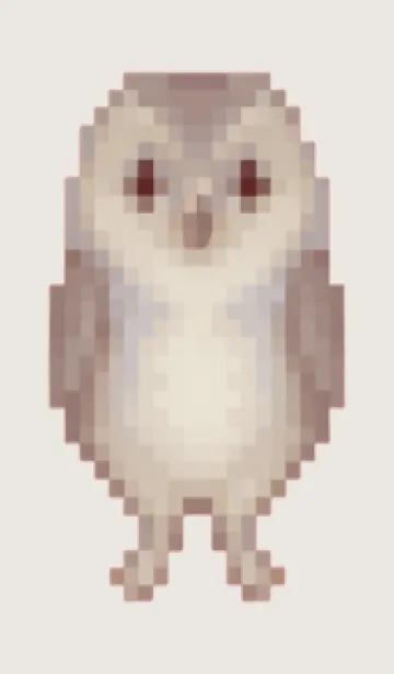 [LINE着せ替え] フクロウのドット絵のきせかえ Beige 01の画像1