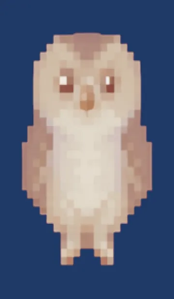 [LINE着せ替え] フクロウのドット絵のきせかえ Beige 05の画像1