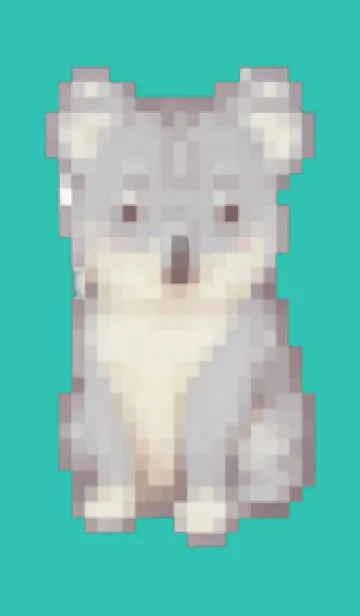 [LINE着せ替え] コアラのドット絵のきせかえ Green 08の画像1