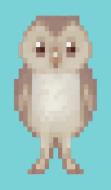 [LINE着せ替え] フクロウのドット絵のきせかえ Beige 04の画像1
