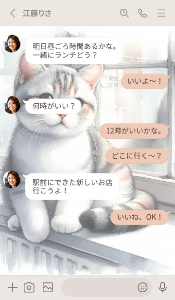 [LINE着せ替え] 窓辺の暖かさ：猫の午後の画像3