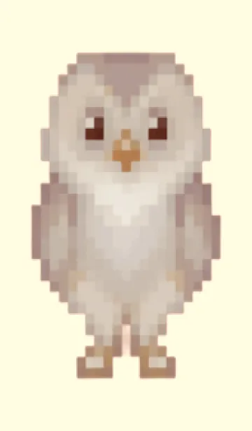 [LINE着せ替え] フクロウのドット絵のきせかえ Brown 05の画像1