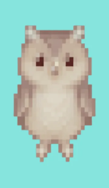 [LINE着せ替え] フクロウのドット絵のきせかえ Green 09の画像1