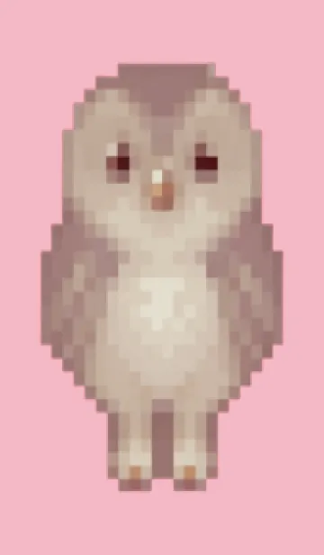 [LINE着せ替え] フクロウのドット絵のきせかえ Pink 05の画像1