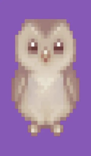 [LINE着せ替え] フクロウのドット絵のきせかえ Purple 01の画像1