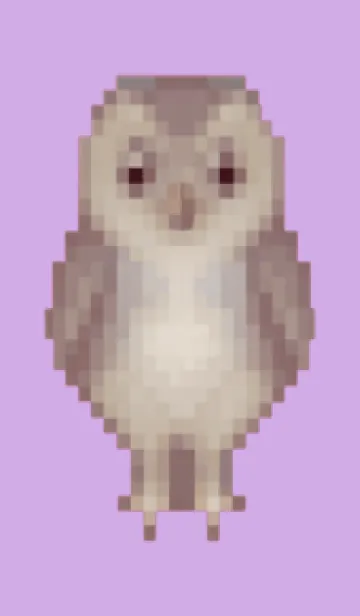 [LINE着せ替え] フクロウのドット絵のきせかえ Purple 02の画像1