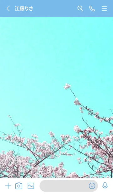 [LINE着せ替え] 幸せ桜と青空の着せかえ/ブルーの画像2