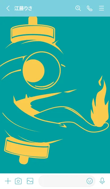 [LINE着せ替え] kabemon-提灯おばけ ピーコックブルーの画像2