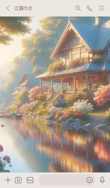 [LINE着せ替え] Beautiful house next to the riverの画像2
