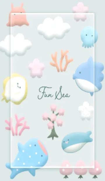 [LINE着せ替え] bluegreen ぷっくり楽しい海06_1の画像1