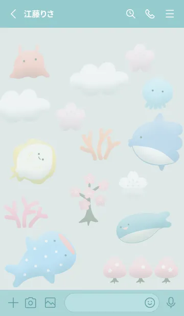 [LINE着せ替え] bluegreen ぷっくり楽しい海06_1の画像2