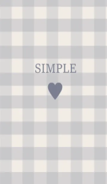 [LINE着せ替え] SIMPLE HEART :check dustyblueの画像1