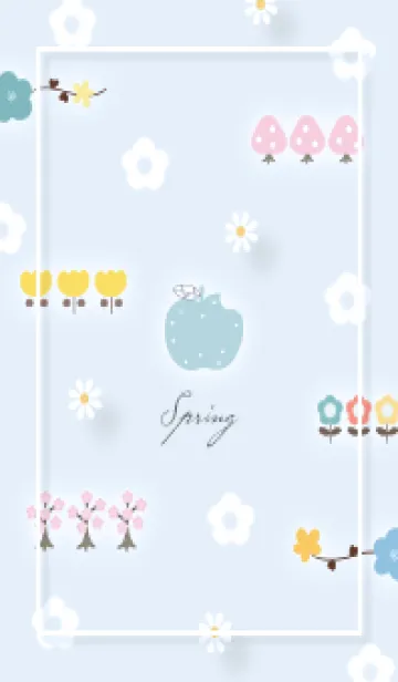 [LINE着せ替え] blue 花模様02_1の画像1