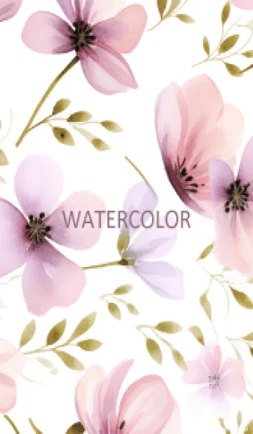 [LINE着せ替え] WATERCOLOR-PINK PURPLE FLOWER 5の画像1