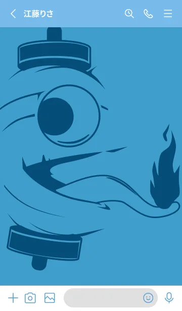 [LINE着せ替え] kabemon-提灯おばけ ヨットブルーの画像2