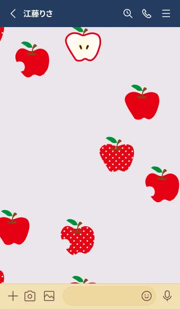 [LINE着せ替え] りんご シンプルかわいい9の画像2