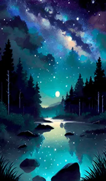 [LINE着せ替え] 綺麗な星空の夜景着せかえ#592の画像1