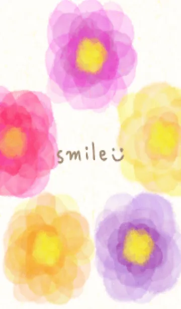 [LINE着せ替え] 水彩 花 赤系3の画像1