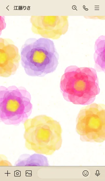 [LINE着せ替え] 水彩 花 赤系3の画像2