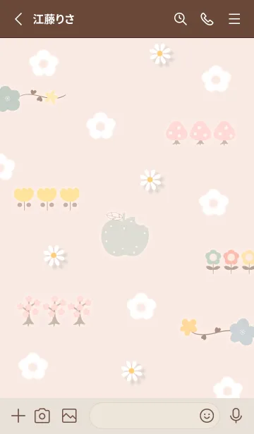 [LINE着せ替え] orange 花模様03_1の画像2