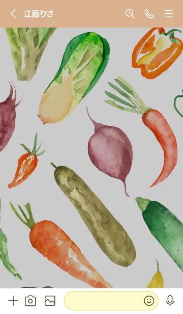 [LINE着せ替え] 【シンプル】お野菜の着せかえ#316の画像2