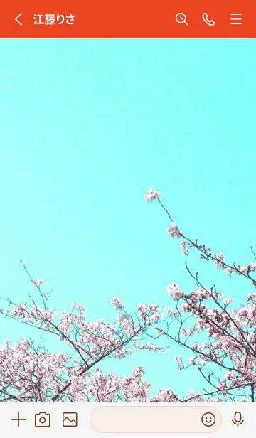 [LINE着せ替え] 幸せ桜と青空の着せかえ/レッドの画像2