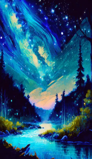 [LINE着せ替え] 綺麗な星空の夜景着せかえ#596の画像1