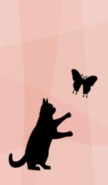 [LINE着せ替え] pink & light blue 蝶と猫の画像1