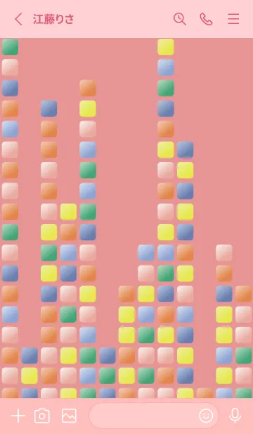 [LINE着せ替え] マットなタイル 薄いピンクの画像2