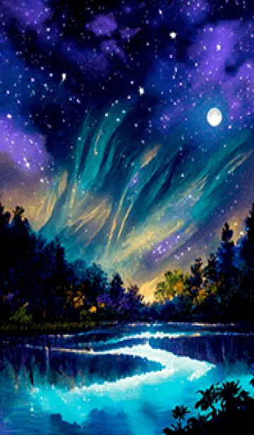 [LINE着せ替え] 綺麗な星空の夜景着せかえ#597の画像1