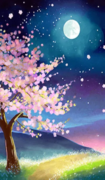 [LINE着せ替え] 美しい夜桜の着せかえ#454の画像1