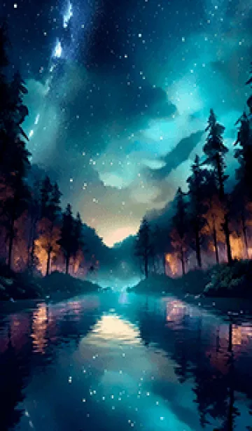 [LINE着せ替え] 綺麗な星空の夜景着せかえ#600の画像1