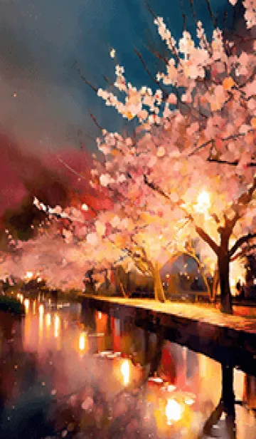 [LINE着せ替え] 美しい夜桜の着せかえ#455の画像1