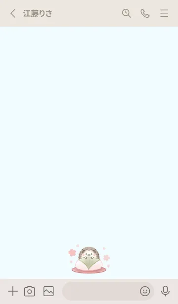 [LINE着せ替え] ハリネズミと桜 -ブルー-の画像2