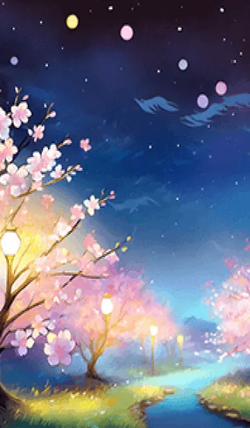 [LINE着せ替え] 美しい夜桜の着せかえ#456の画像1