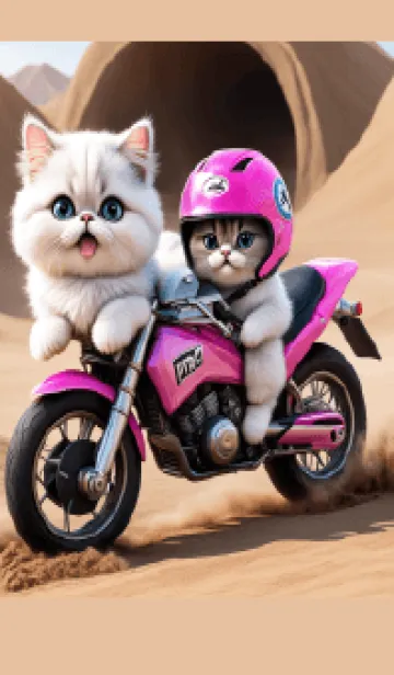 [LINE着せ替え] Cat drives motorcycle (JP)の画像1