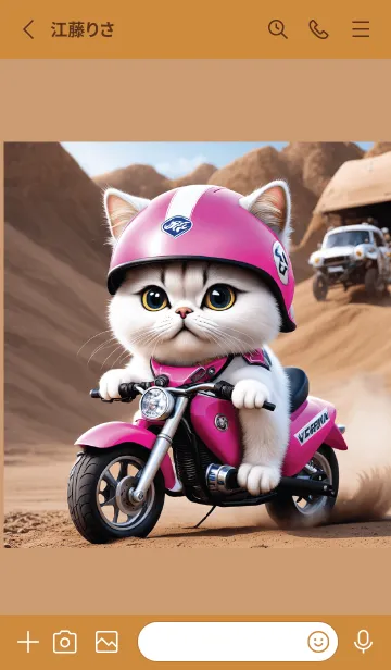 [LINE着せ替え] Cat drives motorcycle (JP)の画像2